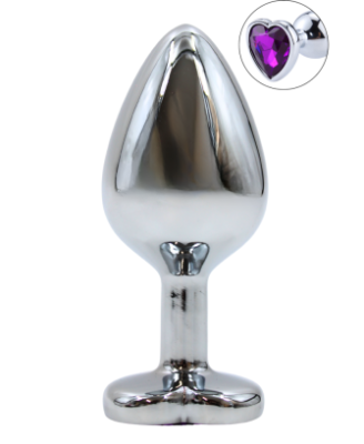 Plug bijou en aluminium bijou coeur violet Medium LOVELY 